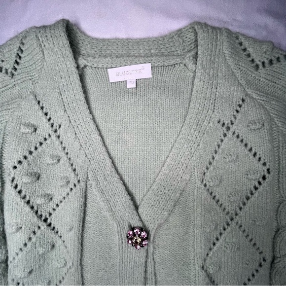 Sandro Mint Cardigan with Embellished Buttons - Picture 6 of 12